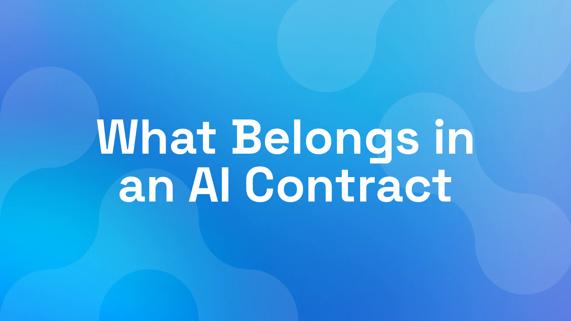 What Belongs in an AI Contract